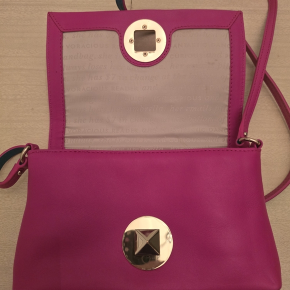 Kate Spade Pink Leather Newbury Lane Sally Twist Lock  Crossbody Bag, EUC - Picture 7 of 15